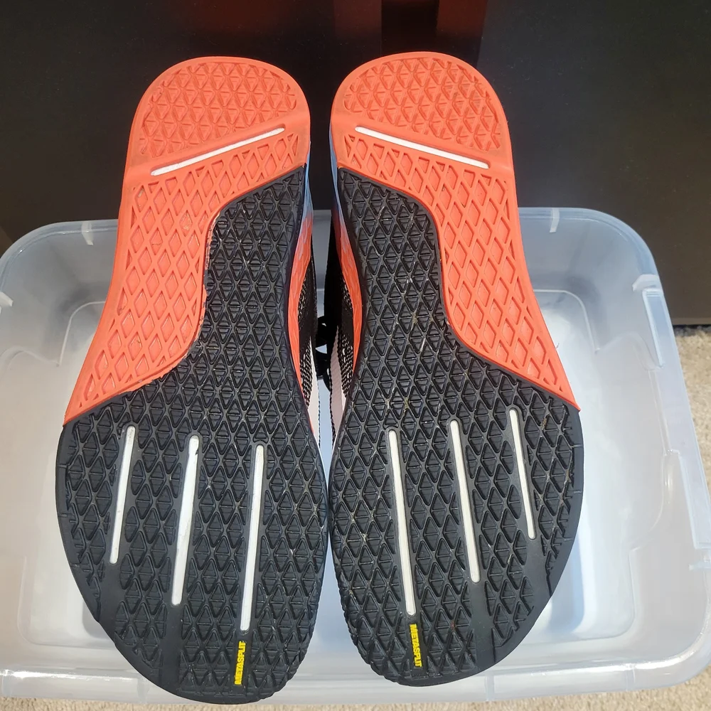 Reebok Nano 10 Men's Black Vivid Orange,White Athletic Training Shoes - Picture 7 of 8